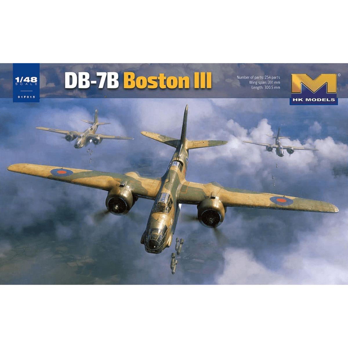 HK Models British Royal Air Force Boston III/US DB - 7B Light Bomber Aircraft - 1:48 Scale - Phillips Hobbies