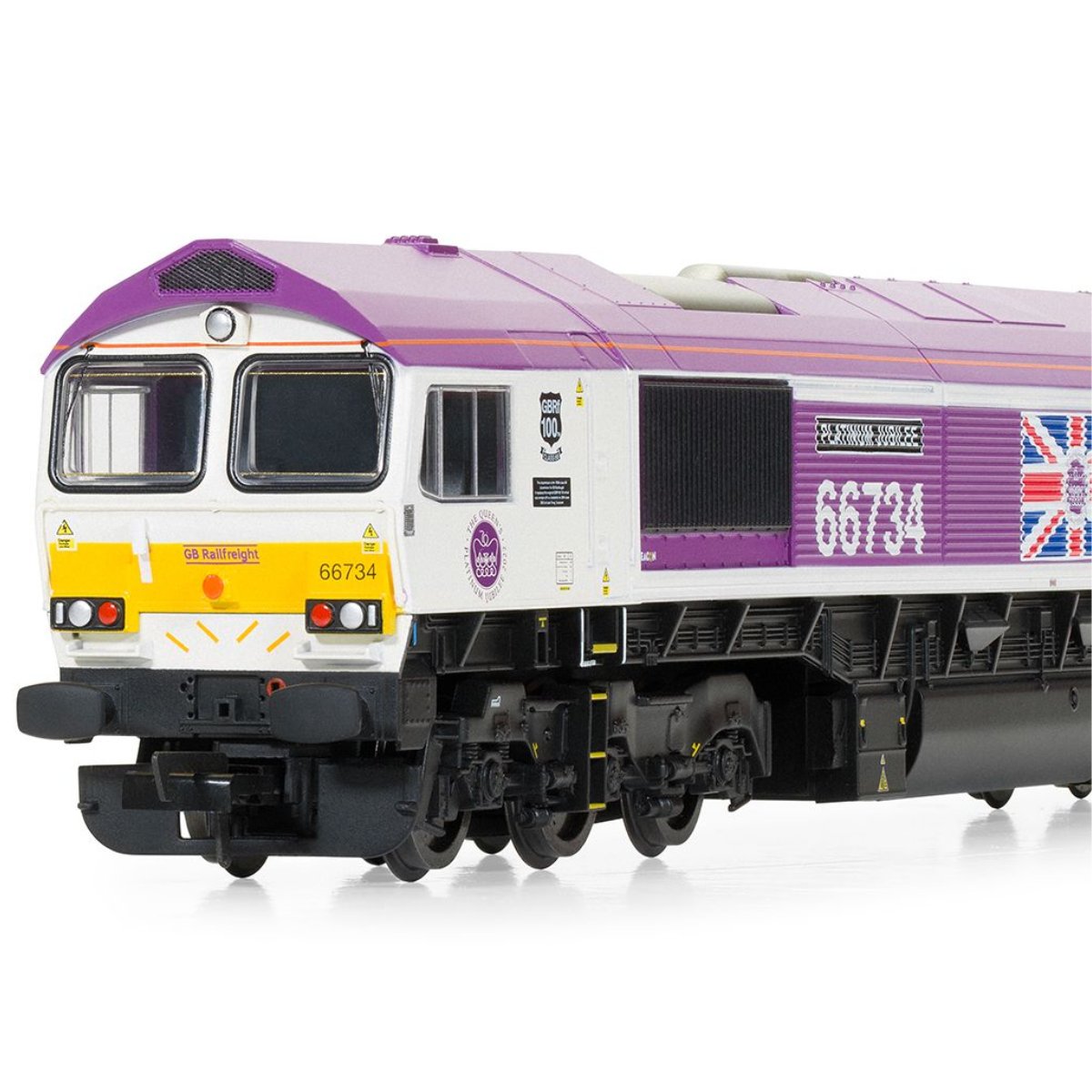 Hornby R30332 GBRf, Class 66, Co - Co, 66734 'Platinum Jubilee' - OO Gauge - Phillips Hobbies