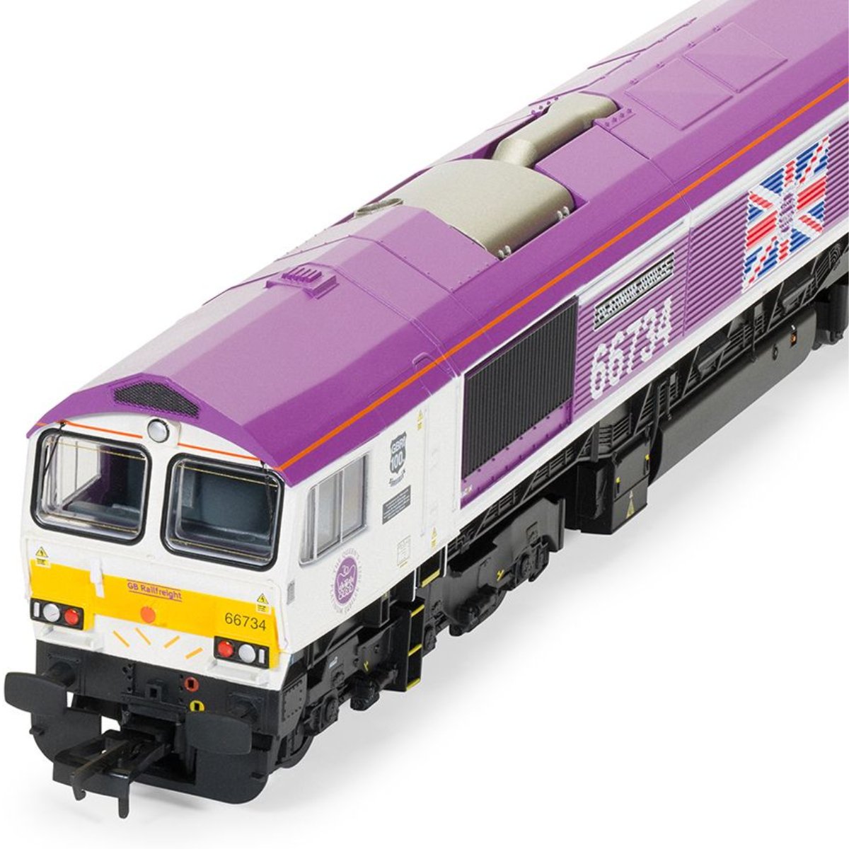 Hornby R30332 GBRf, Class 66, Co - Co, 66734 'Platinum Jubilee' - OO Gauge - Phillips Hobbies