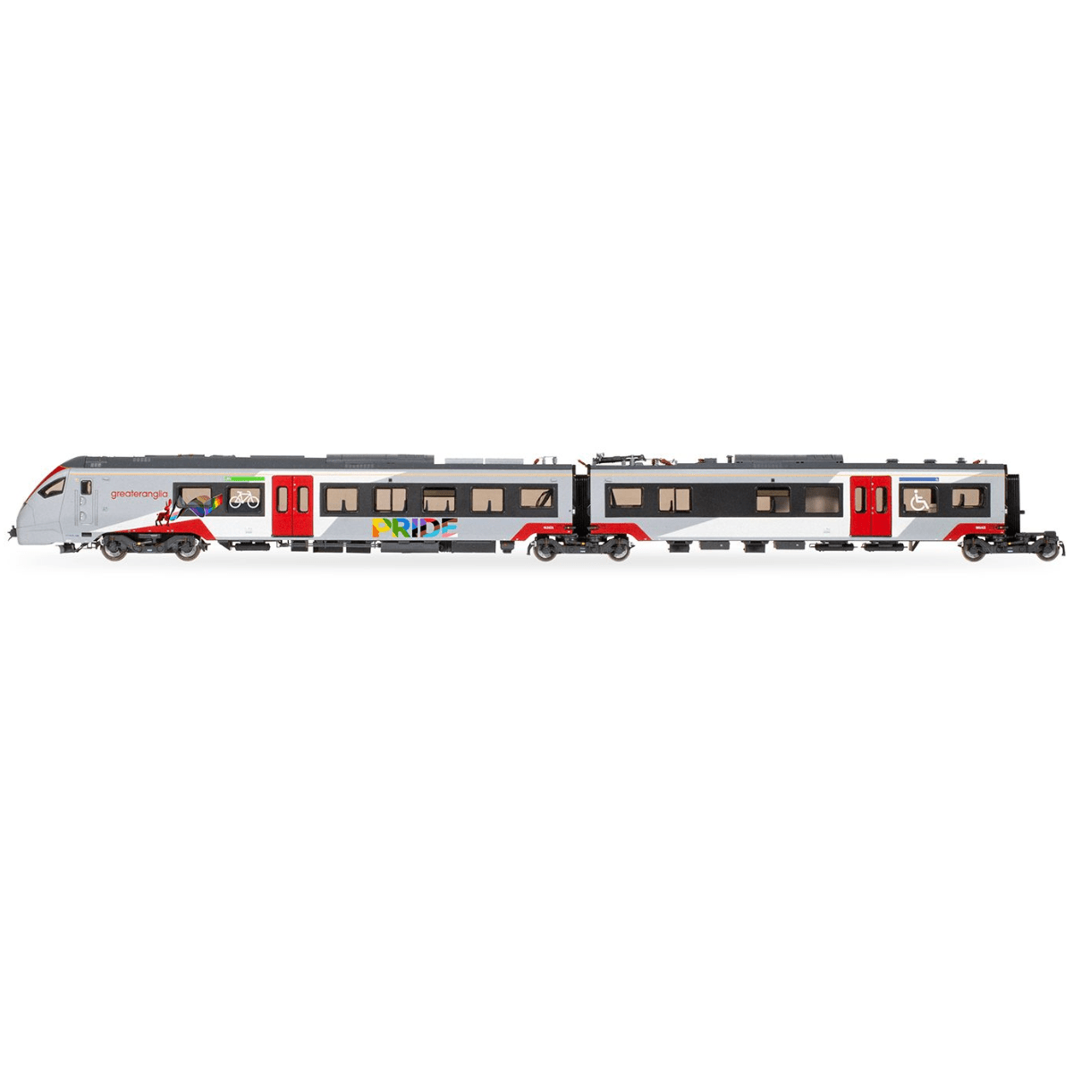 Hornby R30446 Greater Anglia Class 755/4 'FLIRT' - 4 Car Train Pack (Pride Livery) - OO Gauge - Phillips Hobbies