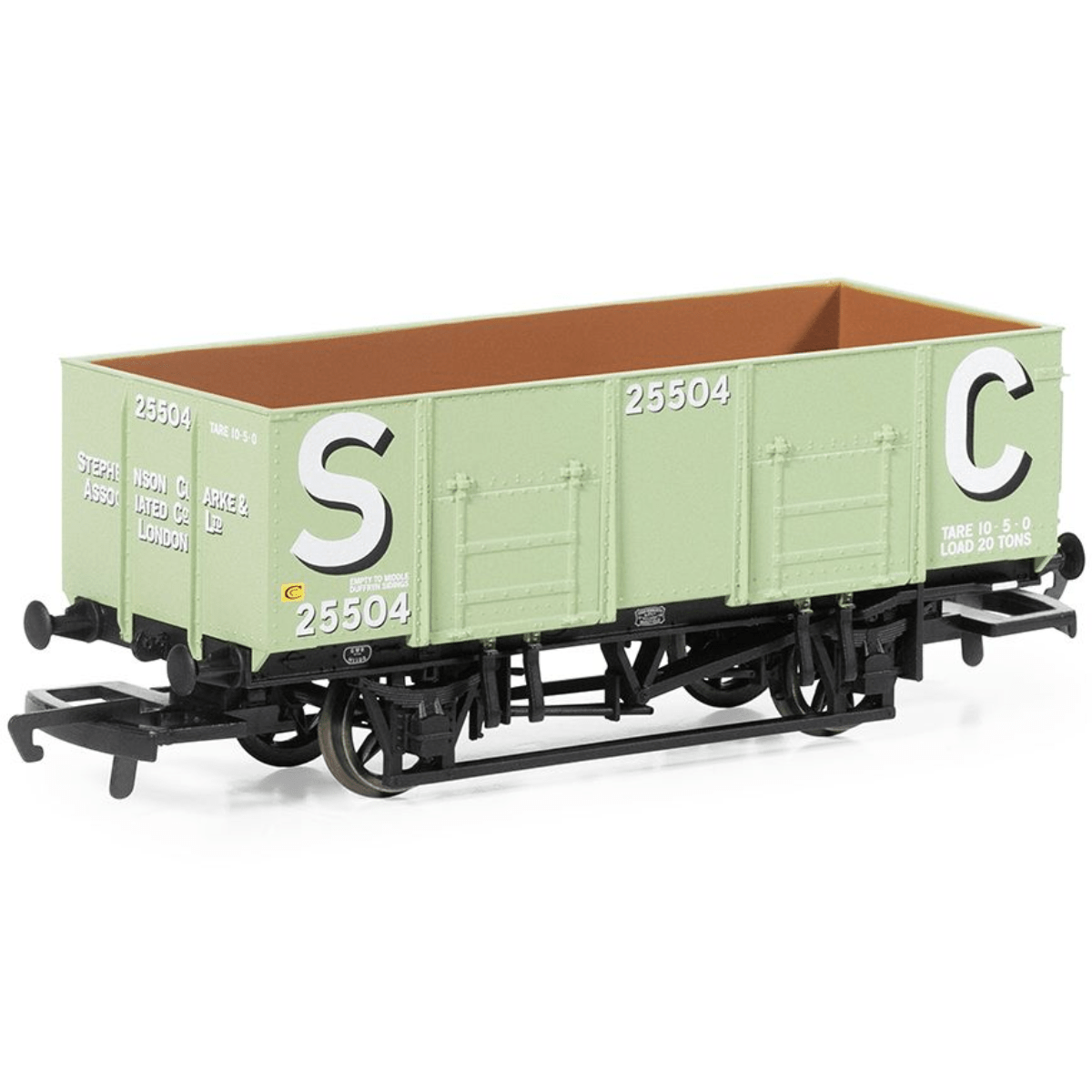 Hornby R60256 Stephenson & Clarke, 21T Steel Mineral Wagon, 25504 - OO Gauge - Phillips Hobbies
