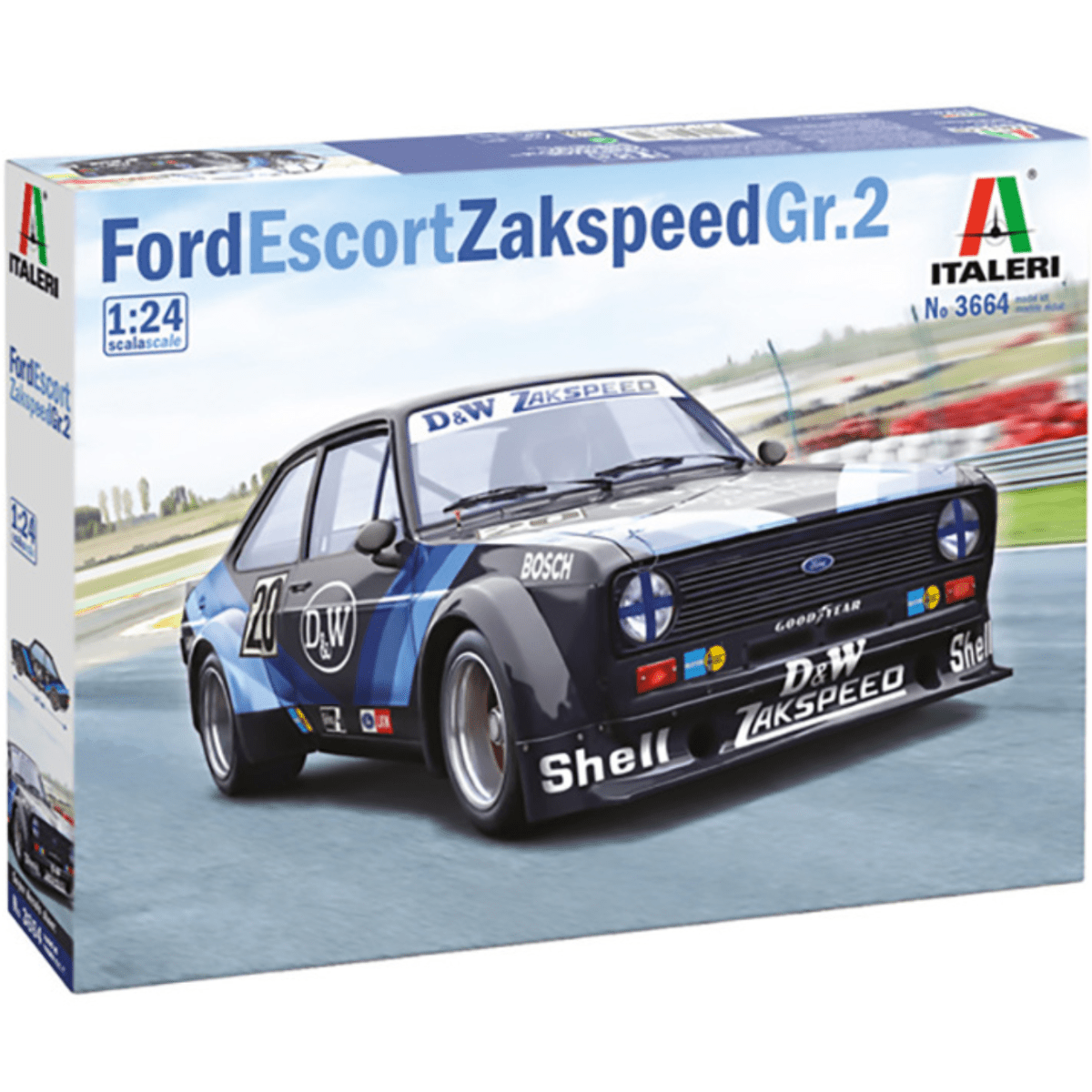 Italeri 3664 Ford Escort Zakspeed Gr. 2 Plastic Kit - 1:24 Scale - Phillips Hobbies