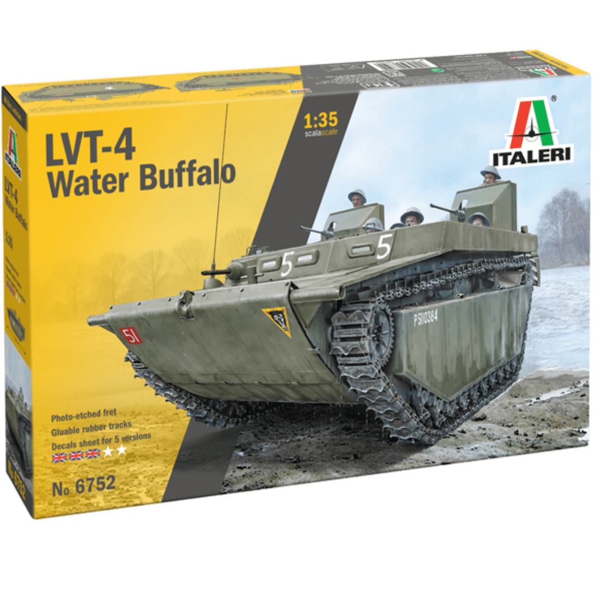 Italeri LVT - 4 Water Buffalo Plastic Kit - 1:35 Scale - Phillips Hobbies