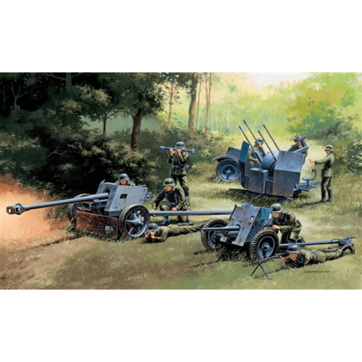 Italeri PAK35, PAK40, FLAK38 Plastic Kit - 1:72 Scale - Phillips Hobbies