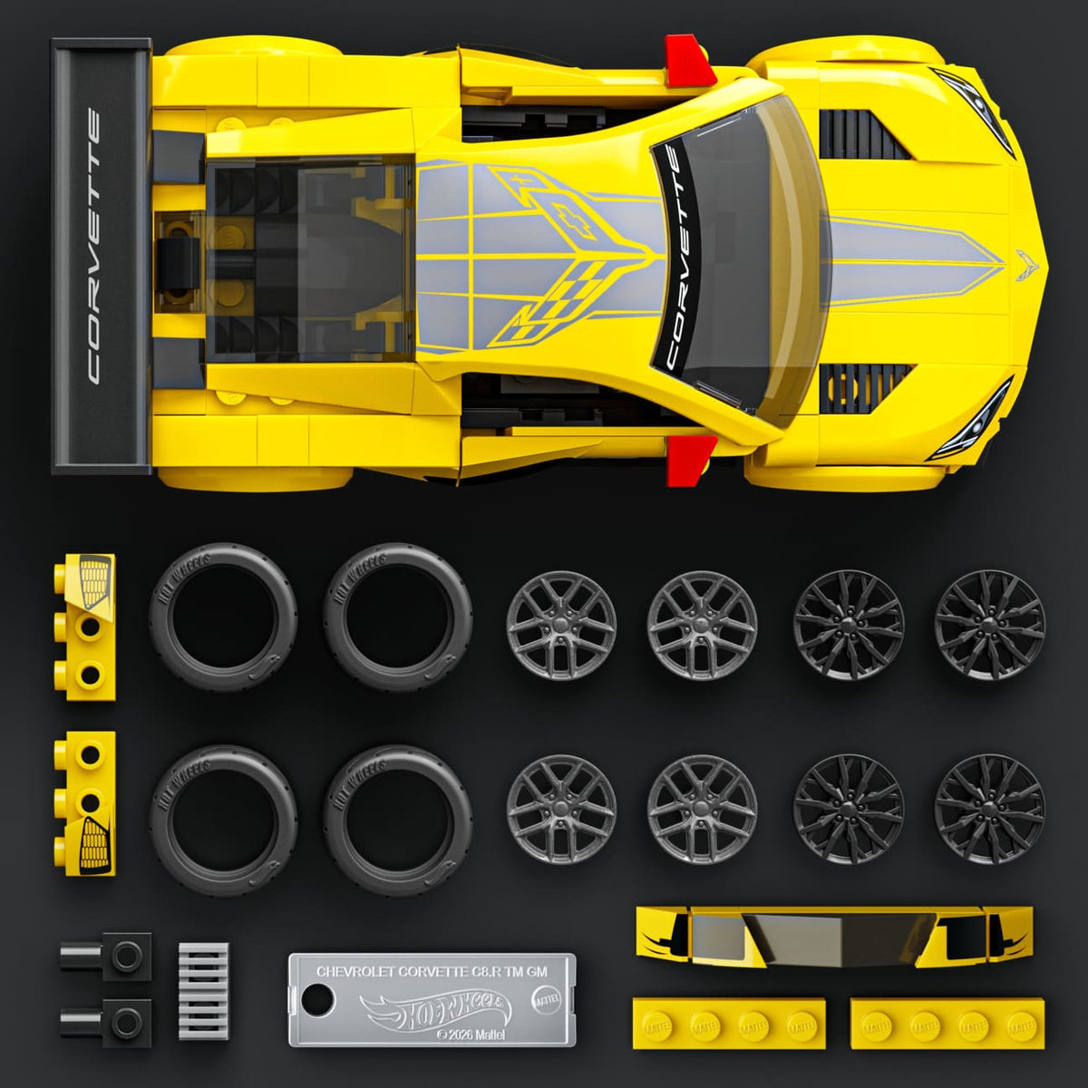 Mattel Brick Shop Hot Wheels ’20 Corvette C8.R Building Toy Kit