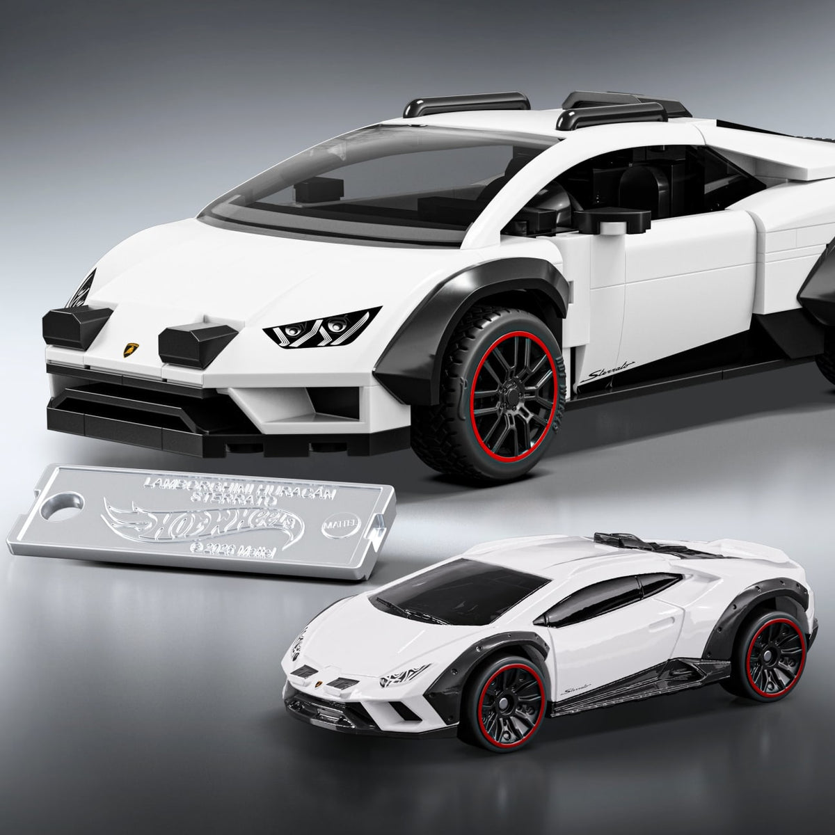 Mattel Brick Shop Hot Wheels Lamborghini Huracán Sterrato Building Toy Kit