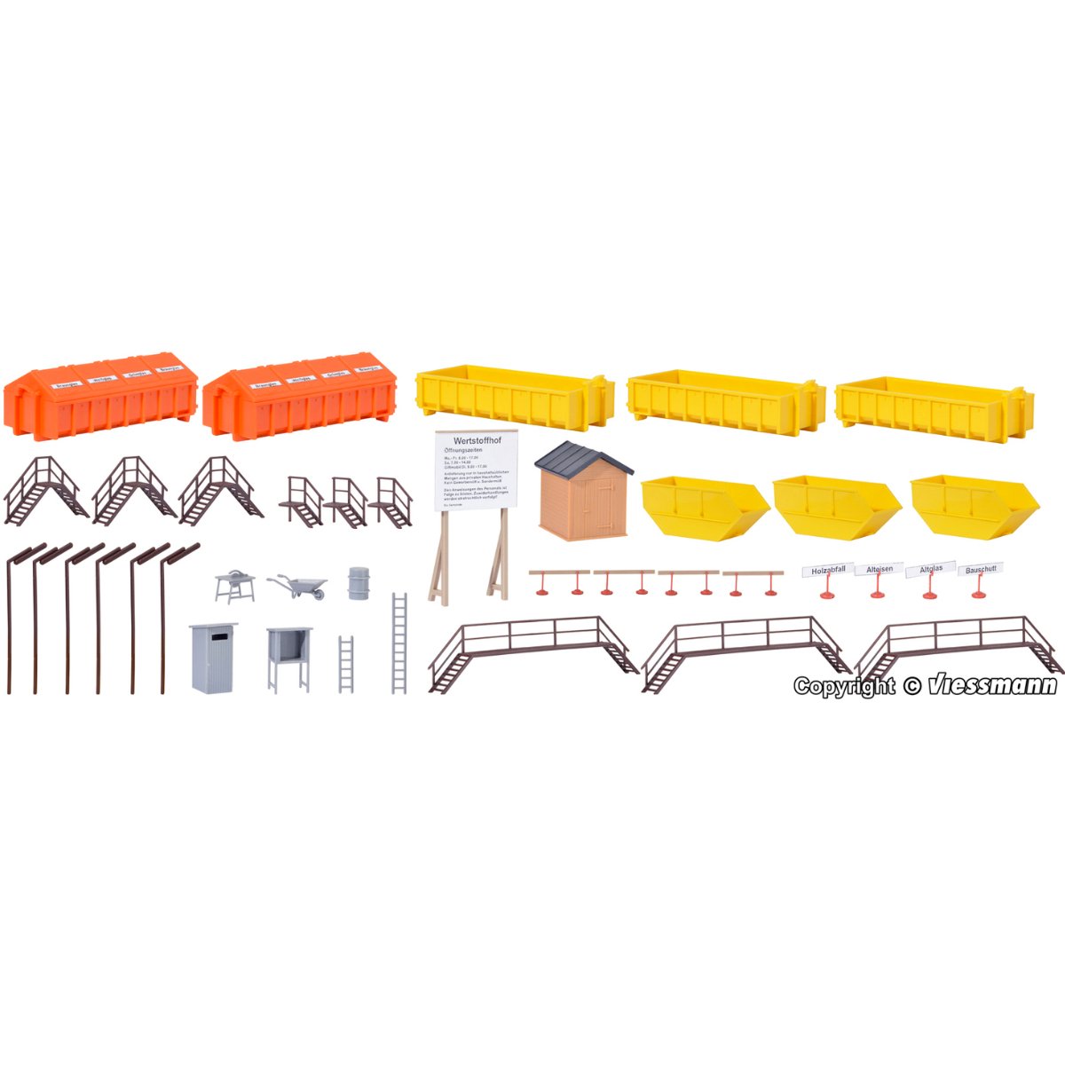 Kibri 38155 Decoration Set Recycling Centre Kit