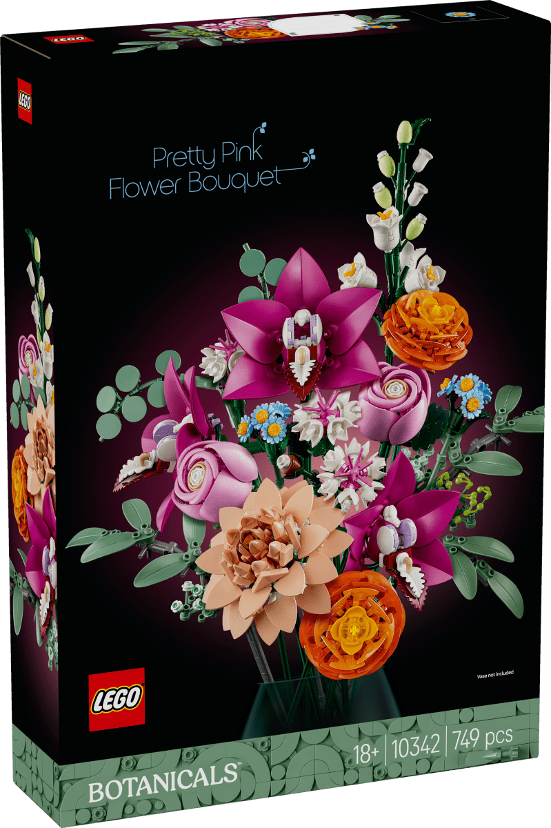 LEGO Botanicals Pretty Pink Flower Bouquet Decor Set 10342 - Phillips Hobbies