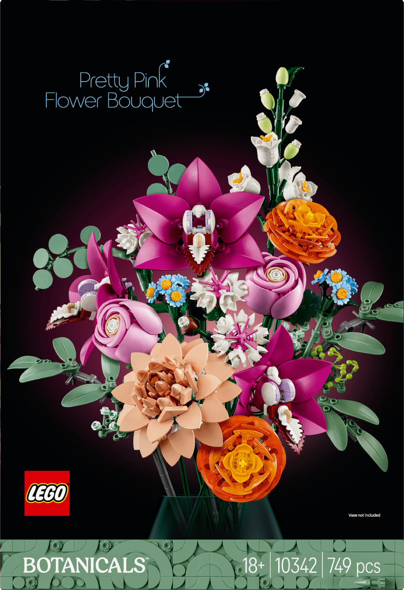 LEGO Botanicals Pretty Pink Flower Bouquet Decor Set 10342 - Phillips Hobbies