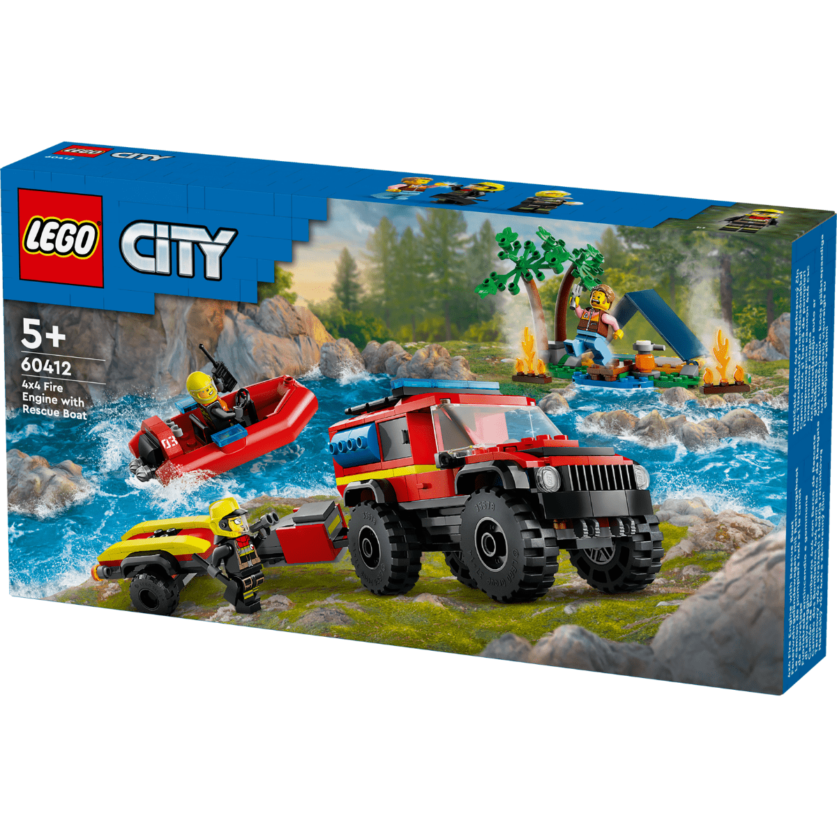 LEGO® City 4x4 Fire Engine with Rescue Boat Toy 60412 - Phillips Hobbies