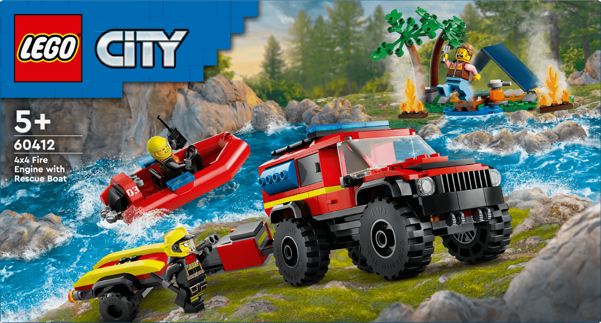 LEGO® City 4x4 Fire Engine with Rescue Boat Toy 60412 - Phillips Hobbies