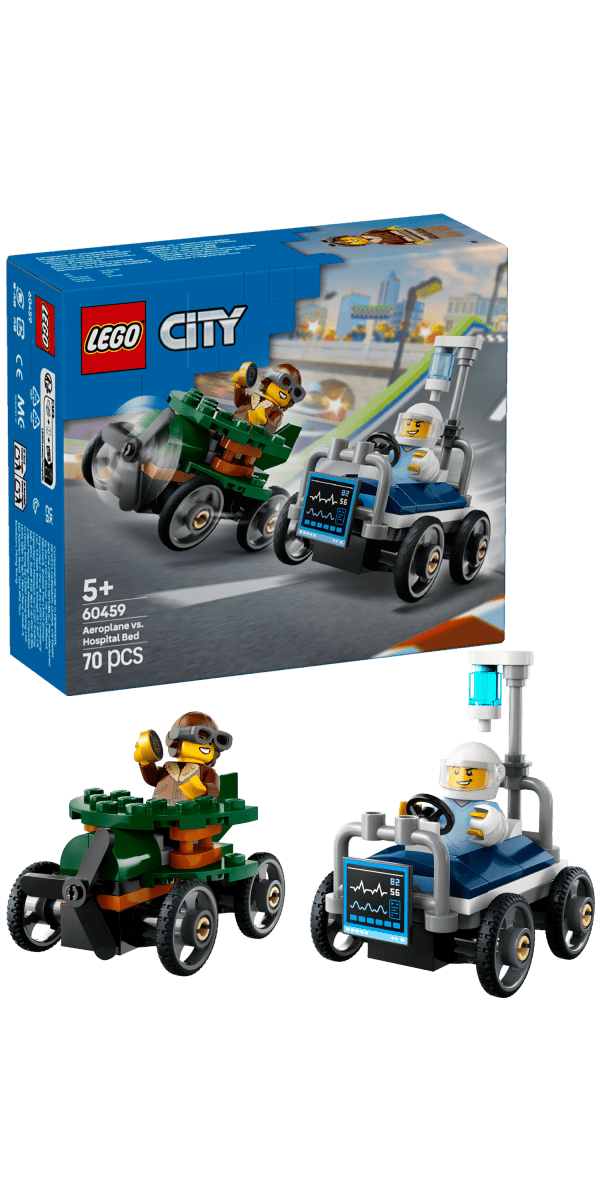 LEGO City Airplane vs. Hospital Bed Race Car Pack 60459 - Phillips Hobbies