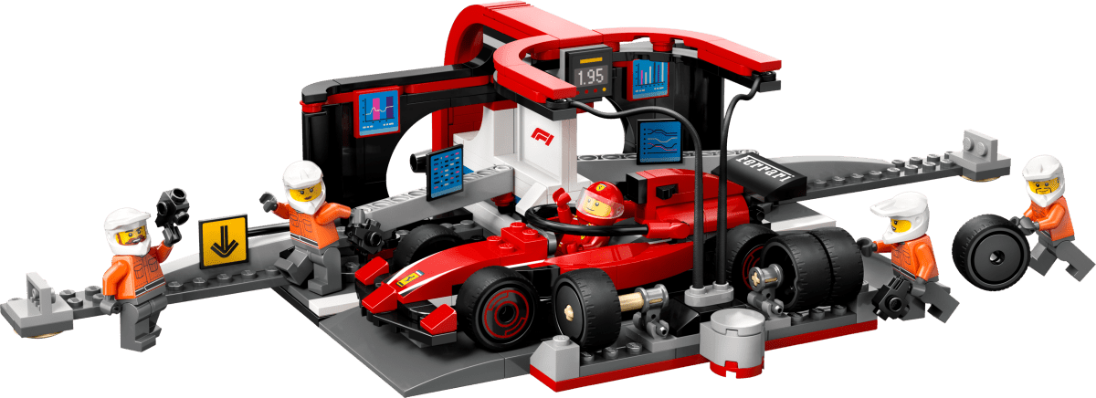 LEGO City F1 Pit Stop & Pit Crew with Ferrari Car Toy 60443 - Phillips Hobbies