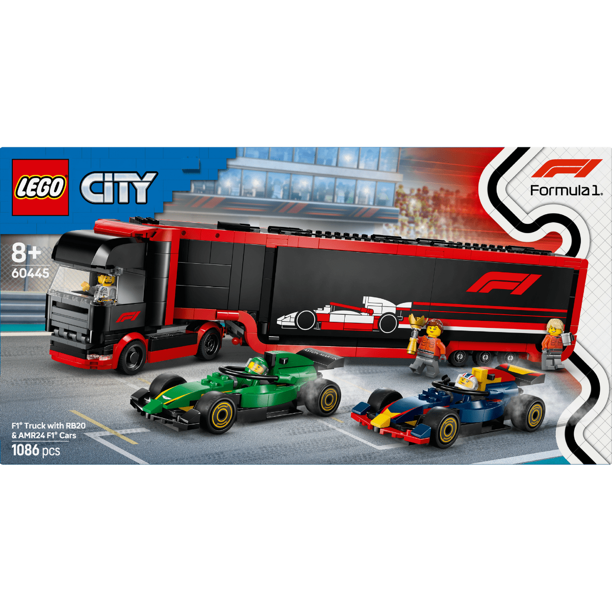 LEGO® City F1® Truck with RB20 & AMR24 F1® Cars Toy Racing Transporter Set - Phillips Hobbies