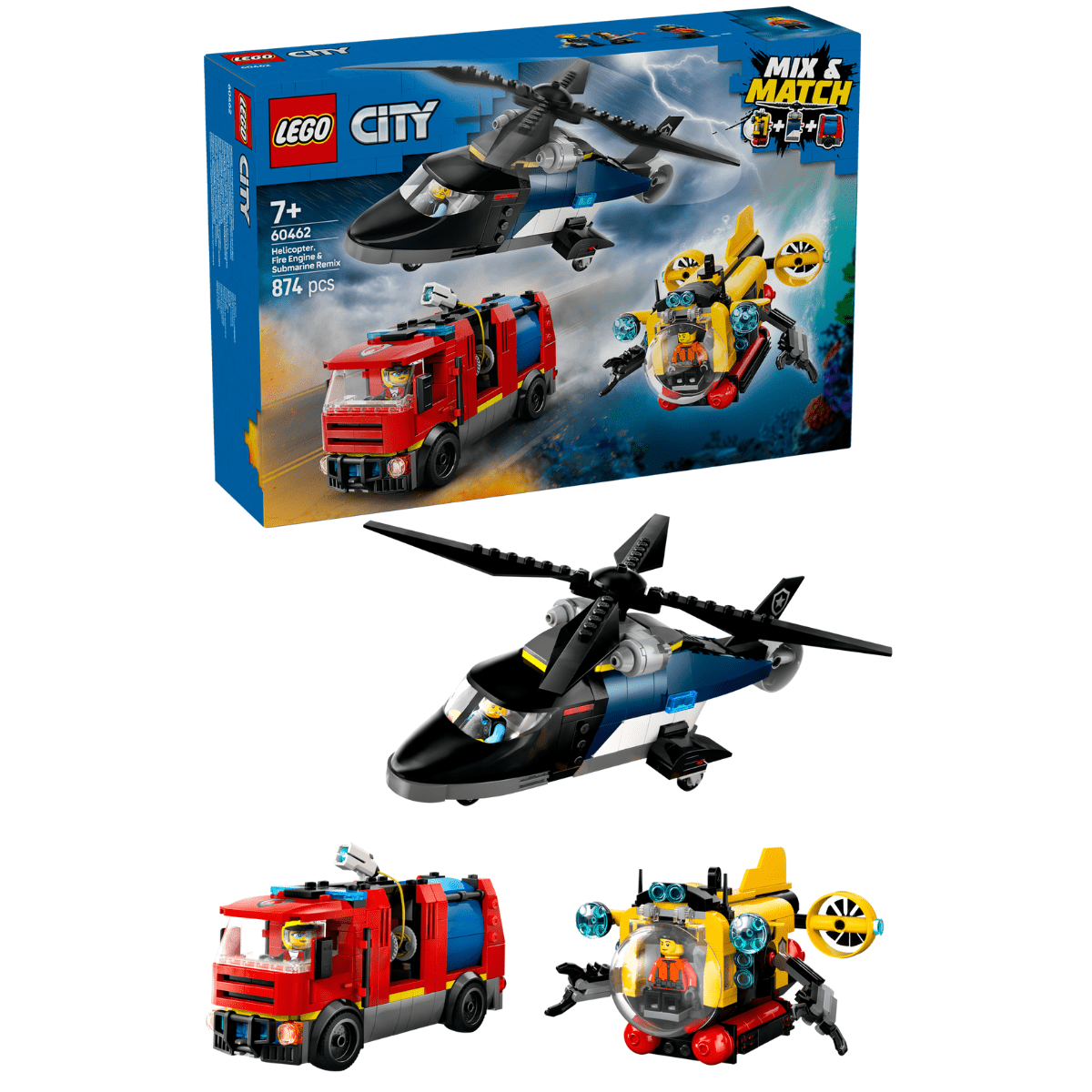 LEGO City Helicopter, Fire Truck & Submarine Remix 60462 - Phillips Hobbies