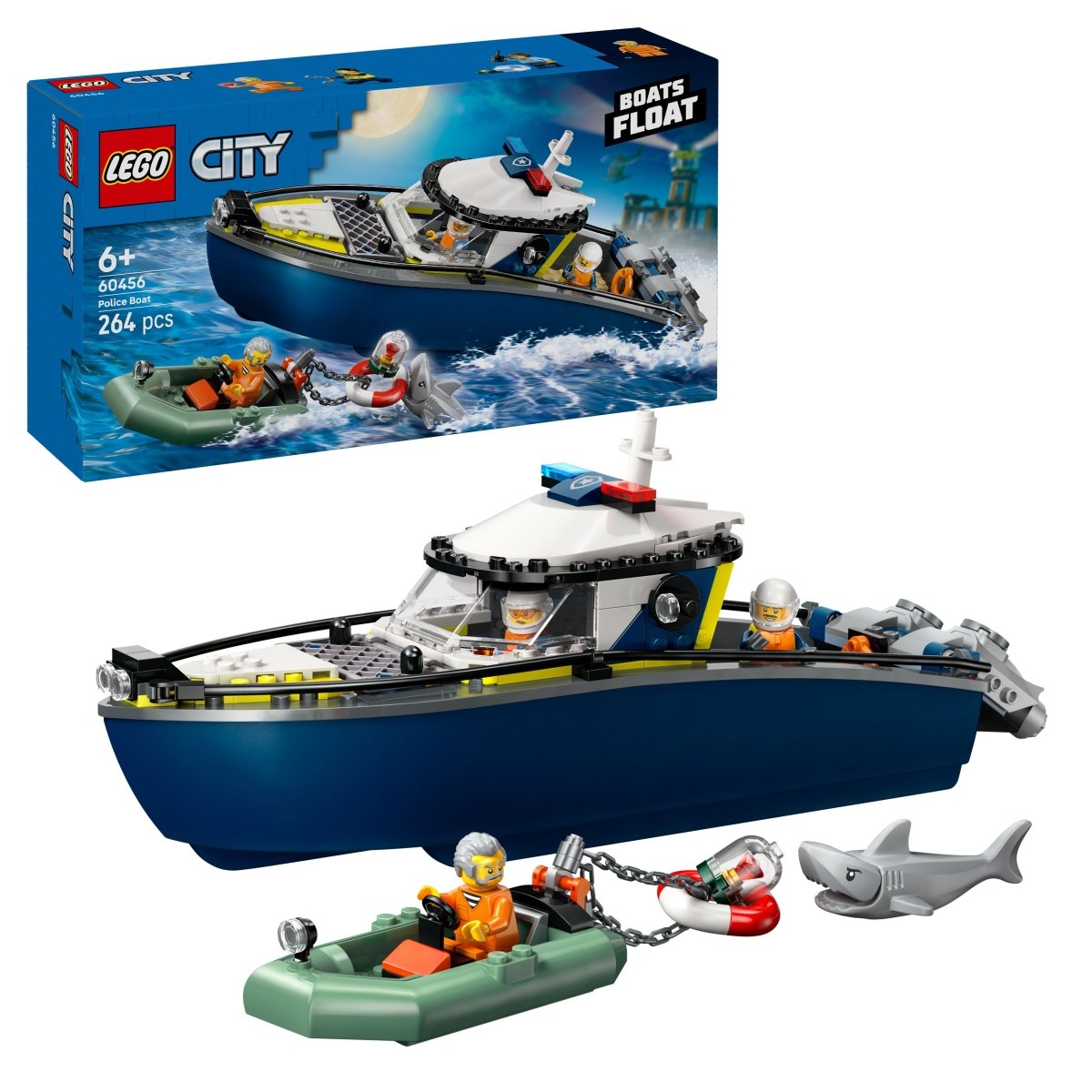 LEGO City Police Boat Chase Toy with a Speedboat 60456 - Phillips Hobbies