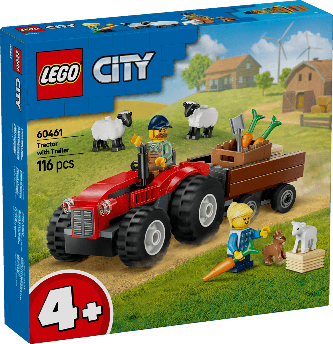 LEGO® City Red Farm Tractor with Trailer & Sheep Toy, Playset for Kids 60461 - Phillips Hobbies