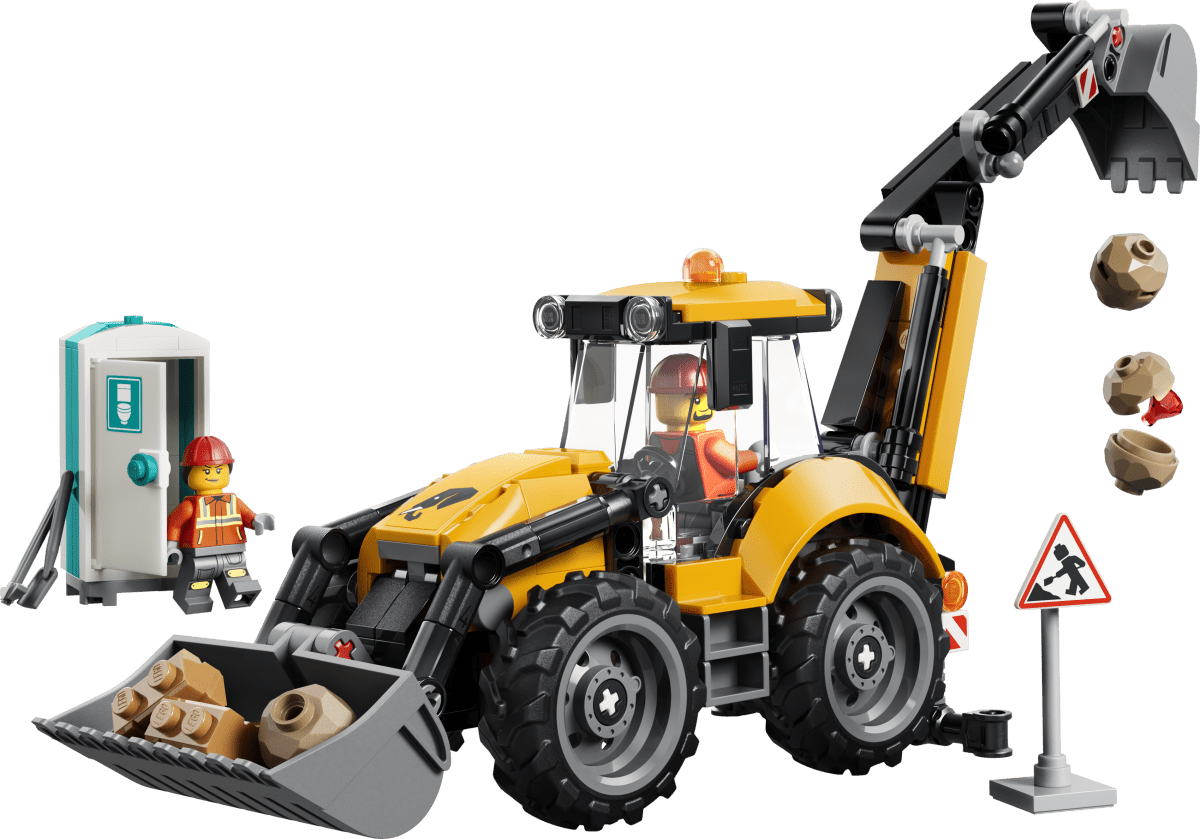 LEGO® City Yellow Backhoe Loader - Construction Toy 60480 - Phillips Hobbies