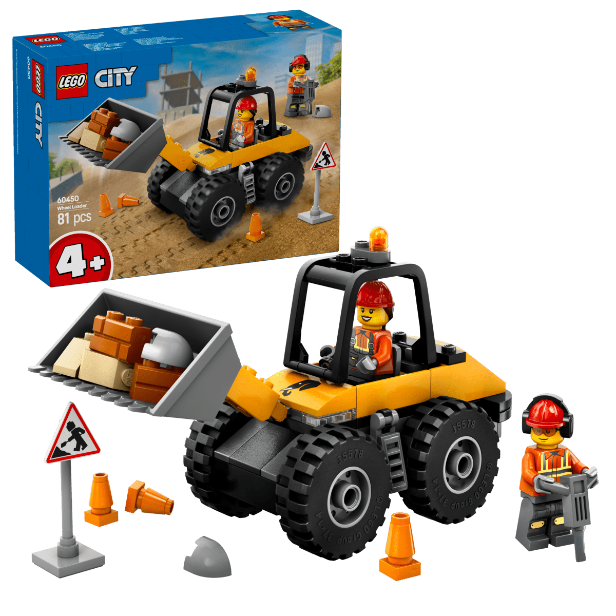 LEGO City Yellow Construction Wheel Loader 60450 - Phillips Hobbies