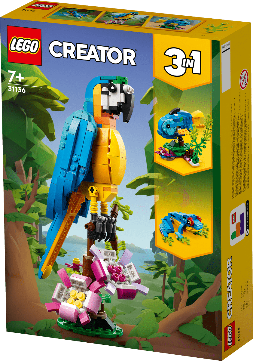 LEGO Creator 3 in 1 Exotic Parrot Animals Building Toy 31136 - Phillips Hobbies