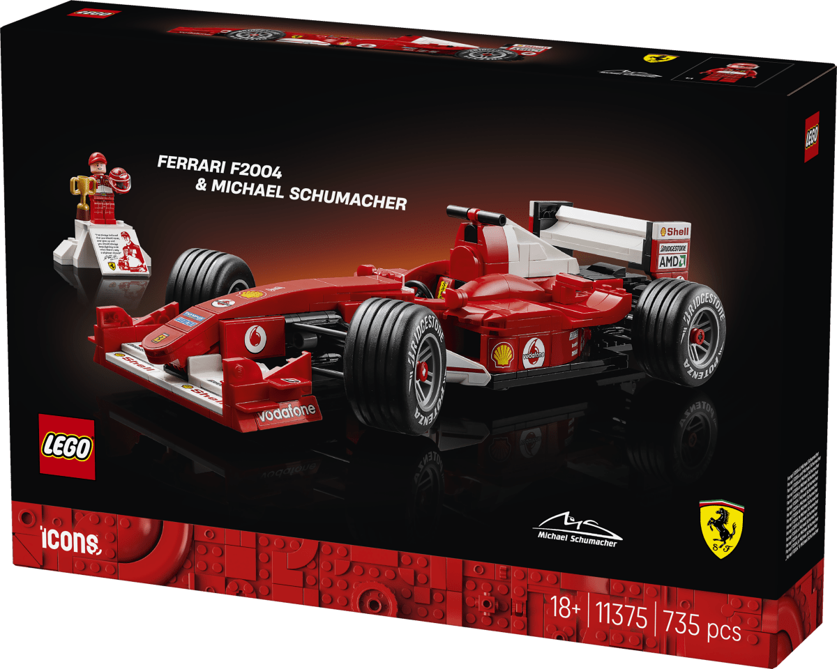 LEGO® Icons Ferrari F2004 & Michael Schumacher Model Car 11375 - Phillips Hobbies