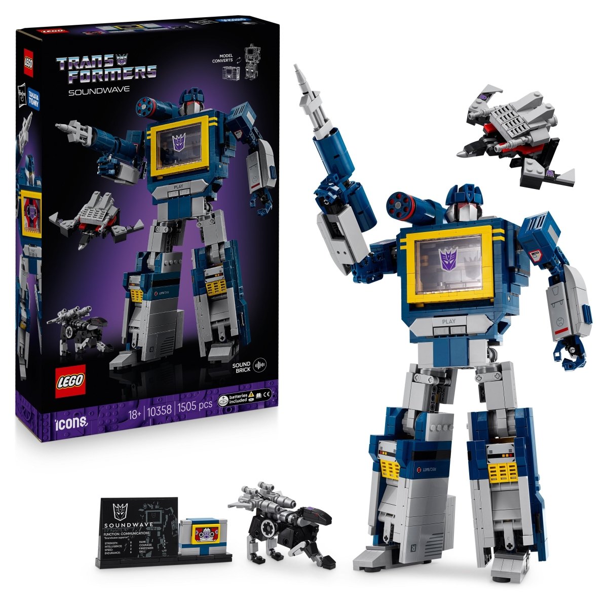 LEGO® Icons Transformers: Soundwave Model Kit Building Set for Adults 10358 - Phillips Hobbies