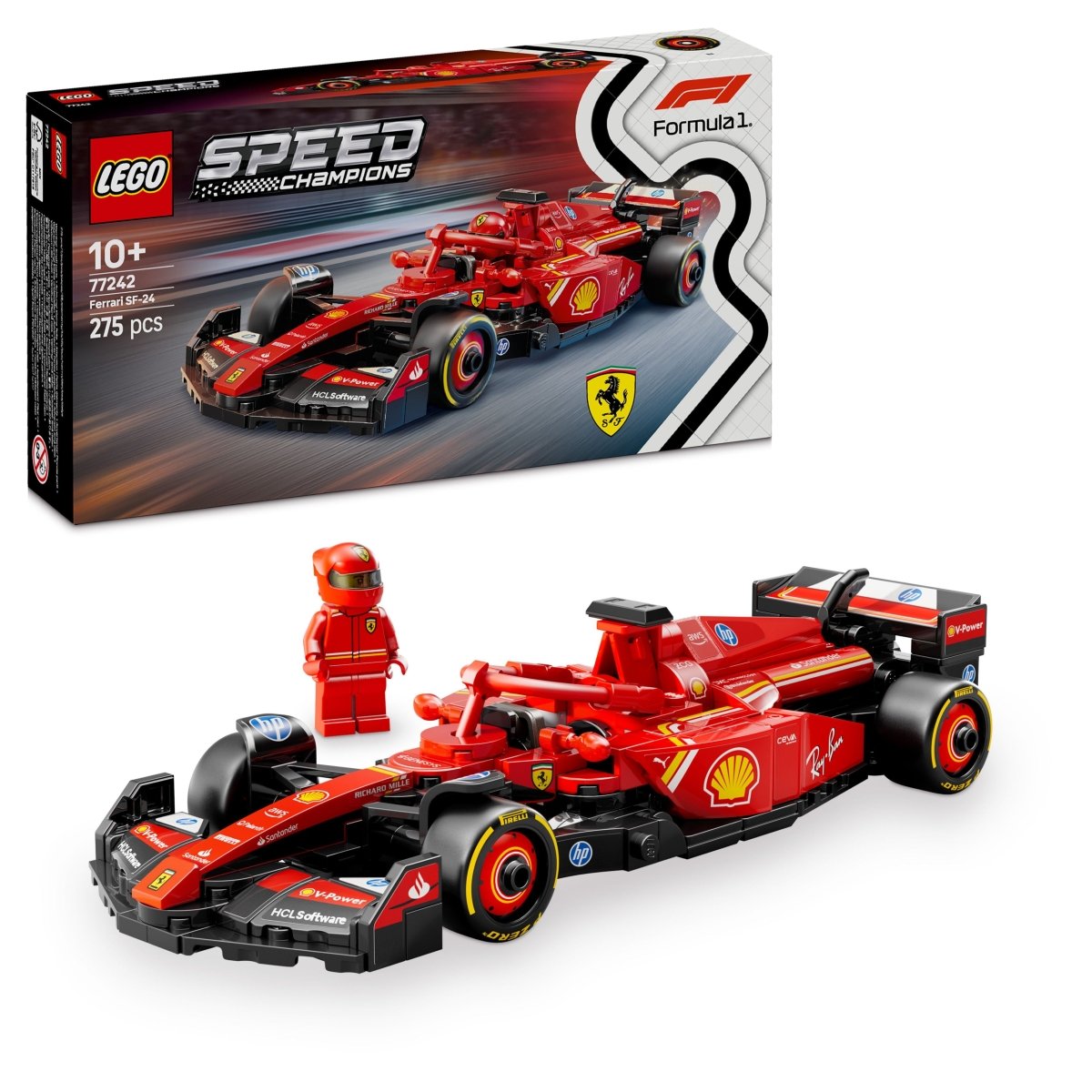 LEGO® Speed Champions Ferrari SF - 24 F1® Race Car Driver Set 77242 - Phillips Hobbies