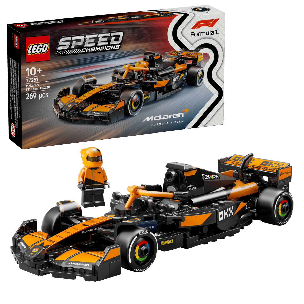 LEGO Speed Champions McLaren F1® Team MCL38 Race Car 77251 - Phillips Hobbies