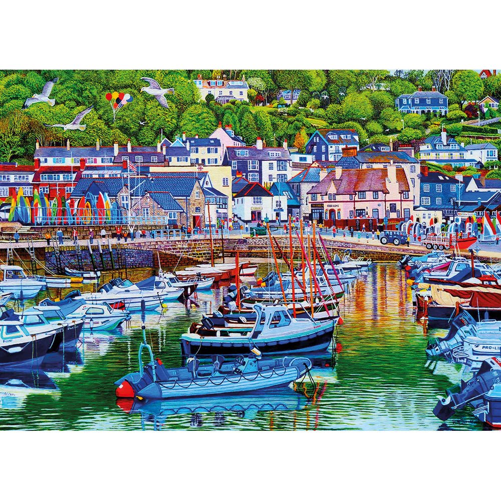 Gibsons Lyme Regis Harbour 1000 Piece Jigsaw Puzzle - Roger Turner Image