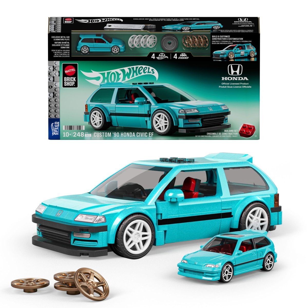 Mattel Brick Shop™ Hot Wheels® Custom '90 Honda Civic EF Building Set - Speed Series - Phillips Hobbies