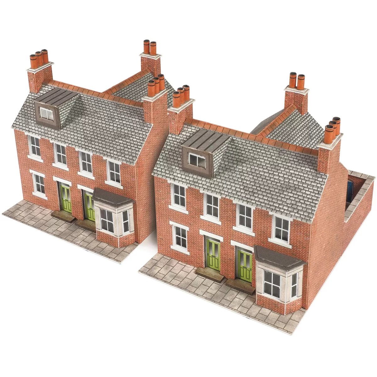 Metcalfe PN103 Terrace Houses in Red Brick Card Kit - N Gauge - Phillips Hobbies