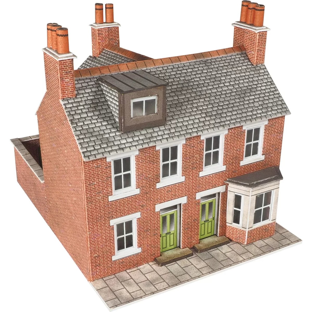 Metcalfe PN103 Terrace Houses in Red Brick Card Kit - N Gauge - Phillips Hobbies