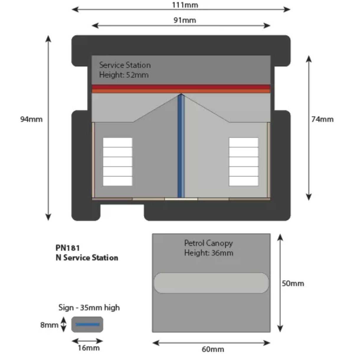 Metcalfe PN181 Service Station Card Kit - N Gauge - Phillips Hobbies