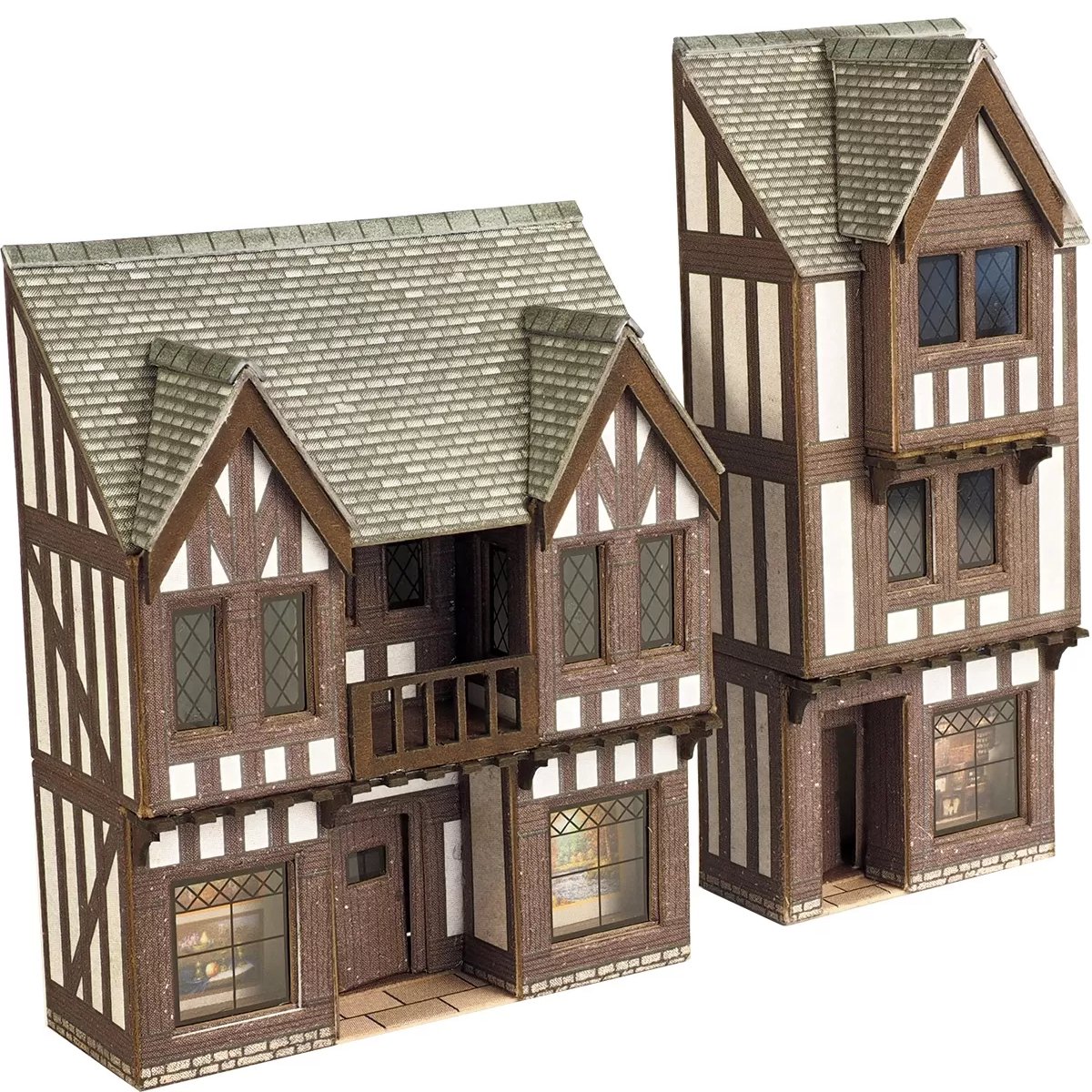 Metcalfe PN190 Low Relief Timber Framed Shops Card Kit - N Gauge - Phillips Hobbies