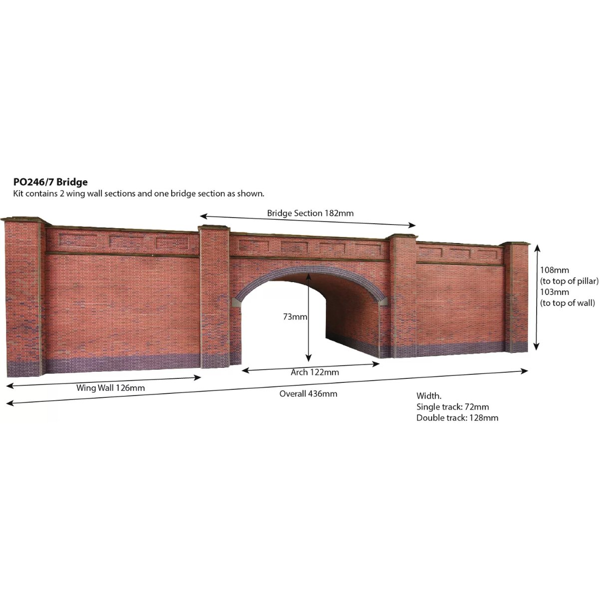 Metcalfe PO247 Railway Bridge in Stone - 00/H0 Scale - Phillips Hobbies