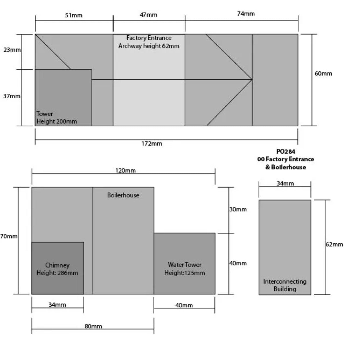 Metcalfe PO284 Boilerhouse & Factory Entrance Card Kit - 00/H0 Gauge - Phillips Hobbies