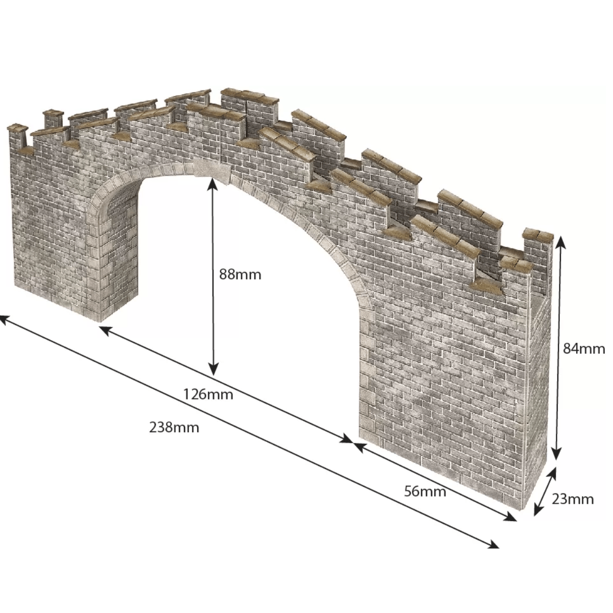 Metcalfe PO296 Castle Wall Bridge Card Kit - 00/H0 Gauge - Phillips Hobbies