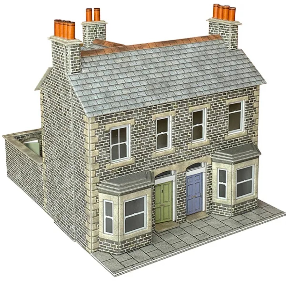 Metcalfe PO301 Terraced Houses (Stone) Card Kit - 00/H0 Gauge - Phillips Hobbies