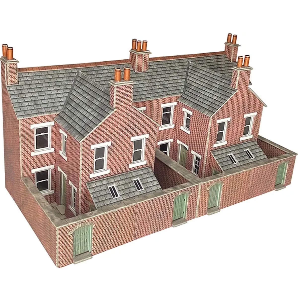 Metcalfe PO304 Low Relief Terraced House Backs Brick Card Kit - 00/H0 Scale - Phillips Hobbies