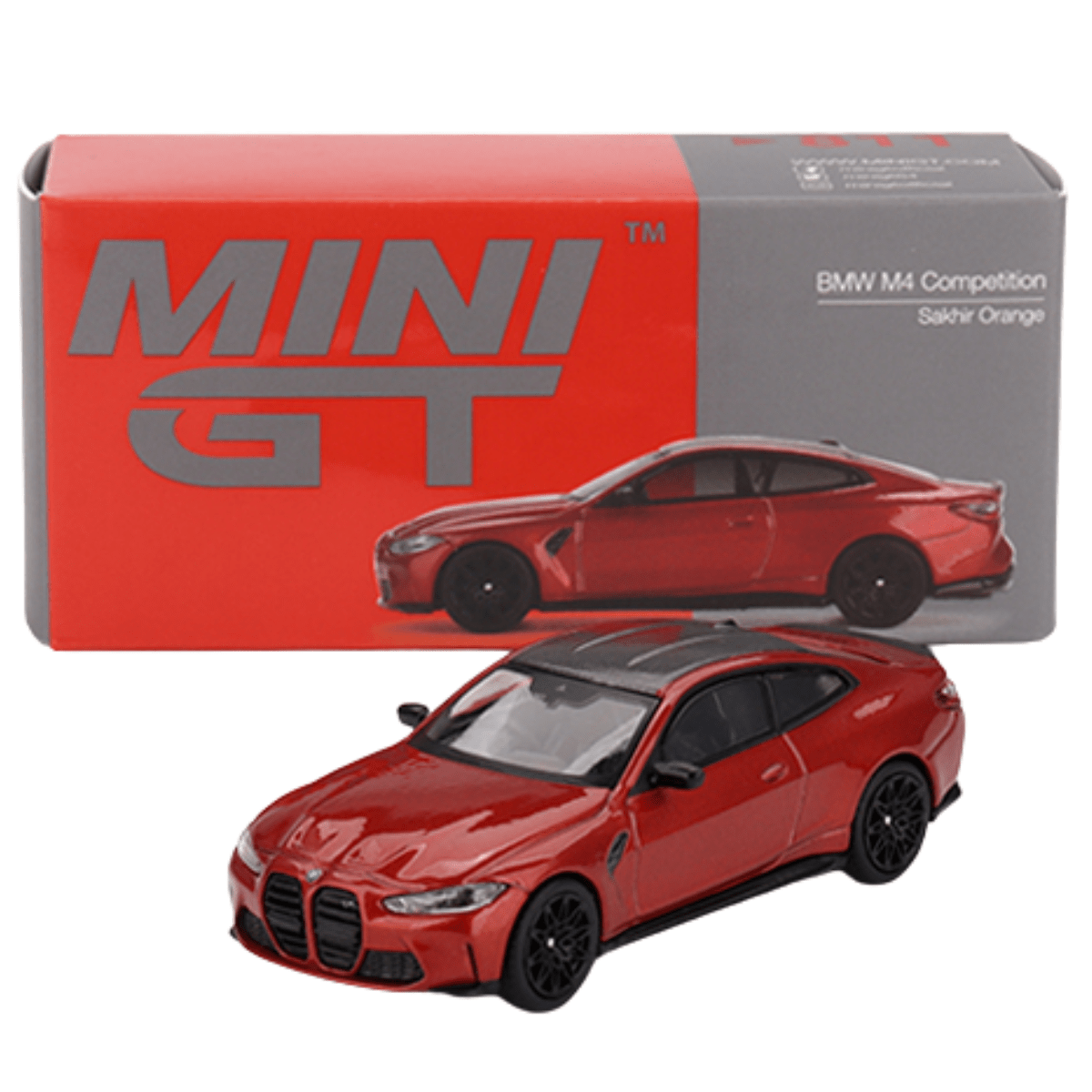 Mini GT BMW M4 Competition (G82) Sakhir Orange (RHD) - 1:64 Scale - Phillips Hobbies