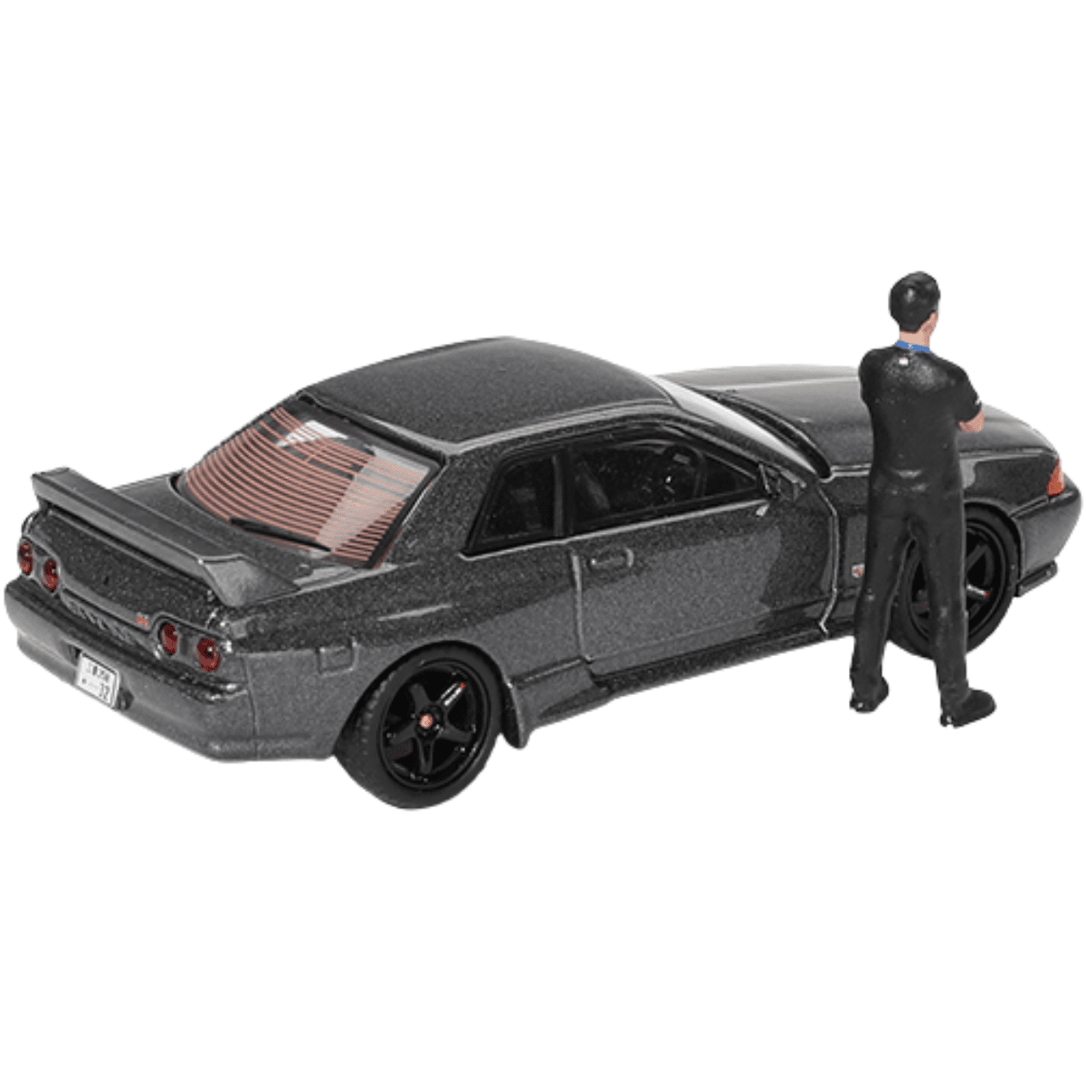 Mini GT Nissan Skyline GT - R (R32) Nismo Gunmetal With Matsuda Figure (RHD) - 1:64 Scale - Phillips Hobbies