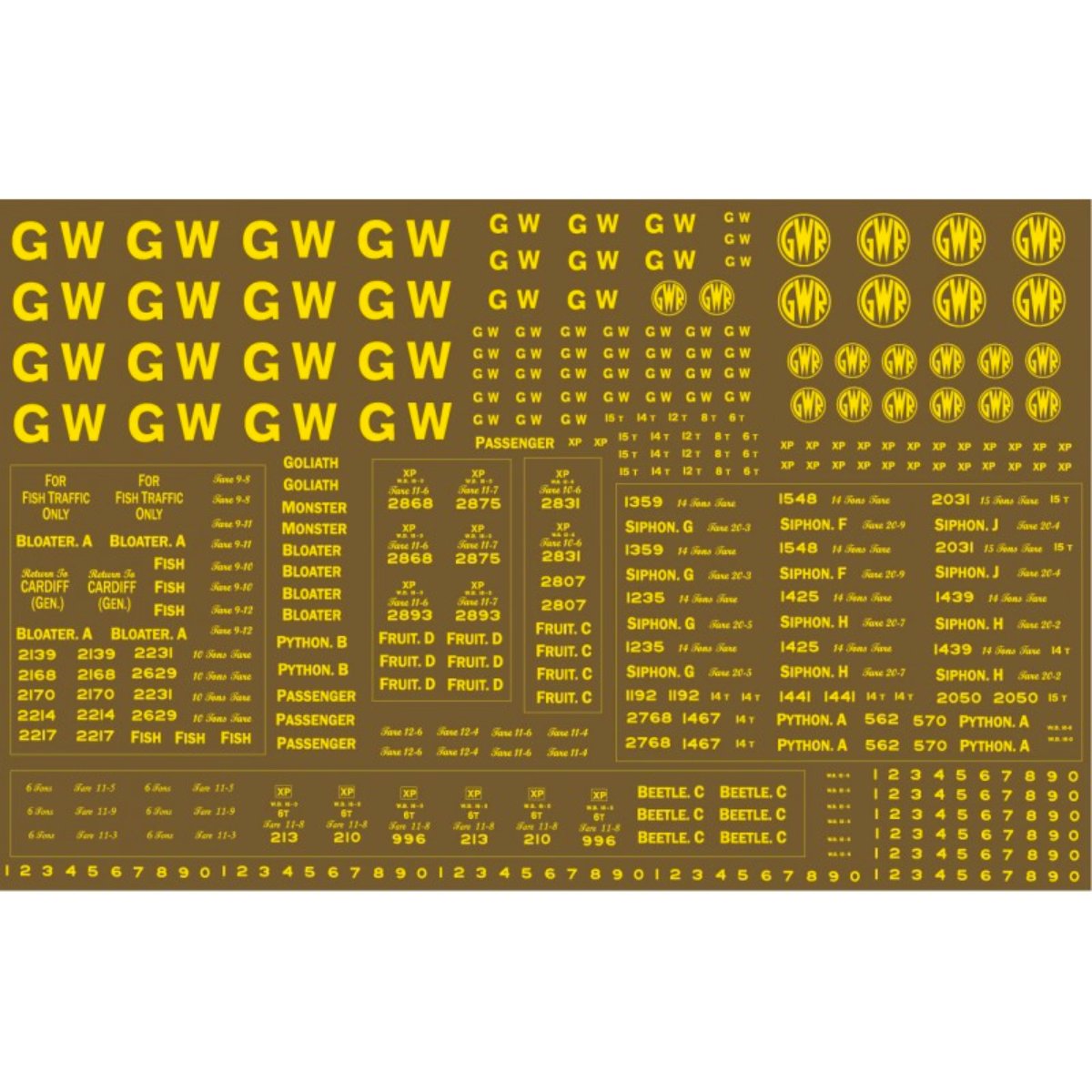 Modelmaster GW302 GWR 'Brown' NPCCS 1923-1948 Lettering