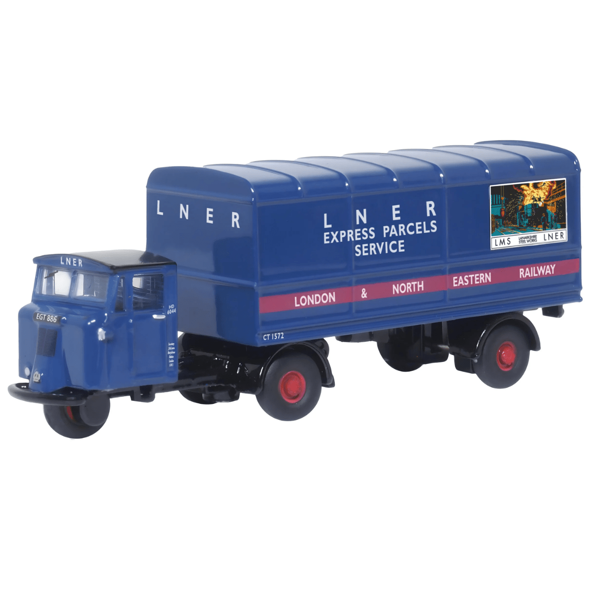 Oxford Diecast 120MH004 Scammell Mechanical Horse Van Trailer LNER - TT:120 Scale - Phillips Hobbies