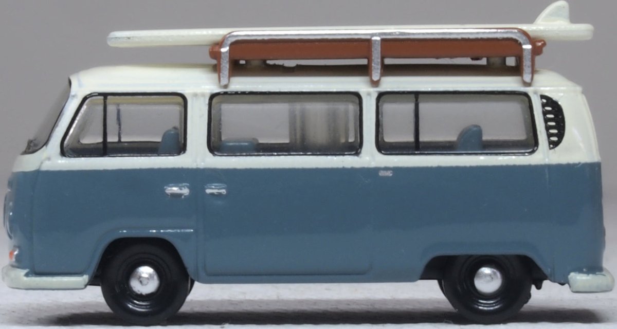 Oxford Diecast 120VW003 VW T2 Bus/Surfboards Fiord Blue/Arcona White - TT:120 Scale - Phillips Hobbies