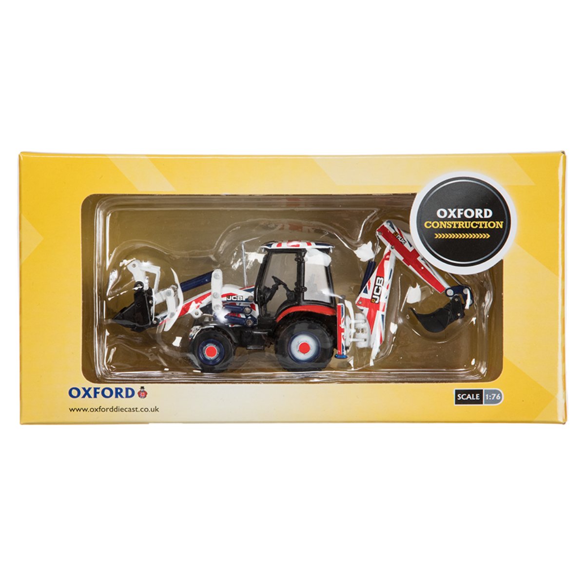 Oxford Diecast 763CX002 JCB 3CX Eco Backhoe Loader Union Jack Livery - Phillips Hobbies