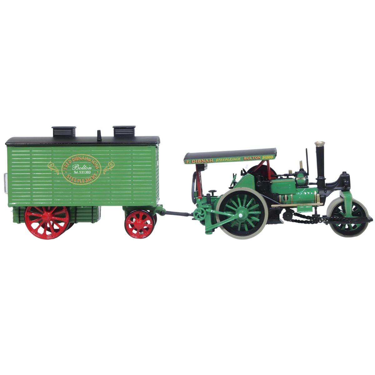 Oxford Diecast 76APR004 Fred Dibnah Aveling & Porter Road Roller (Betsy) & Wagon - Phillips Hobbies