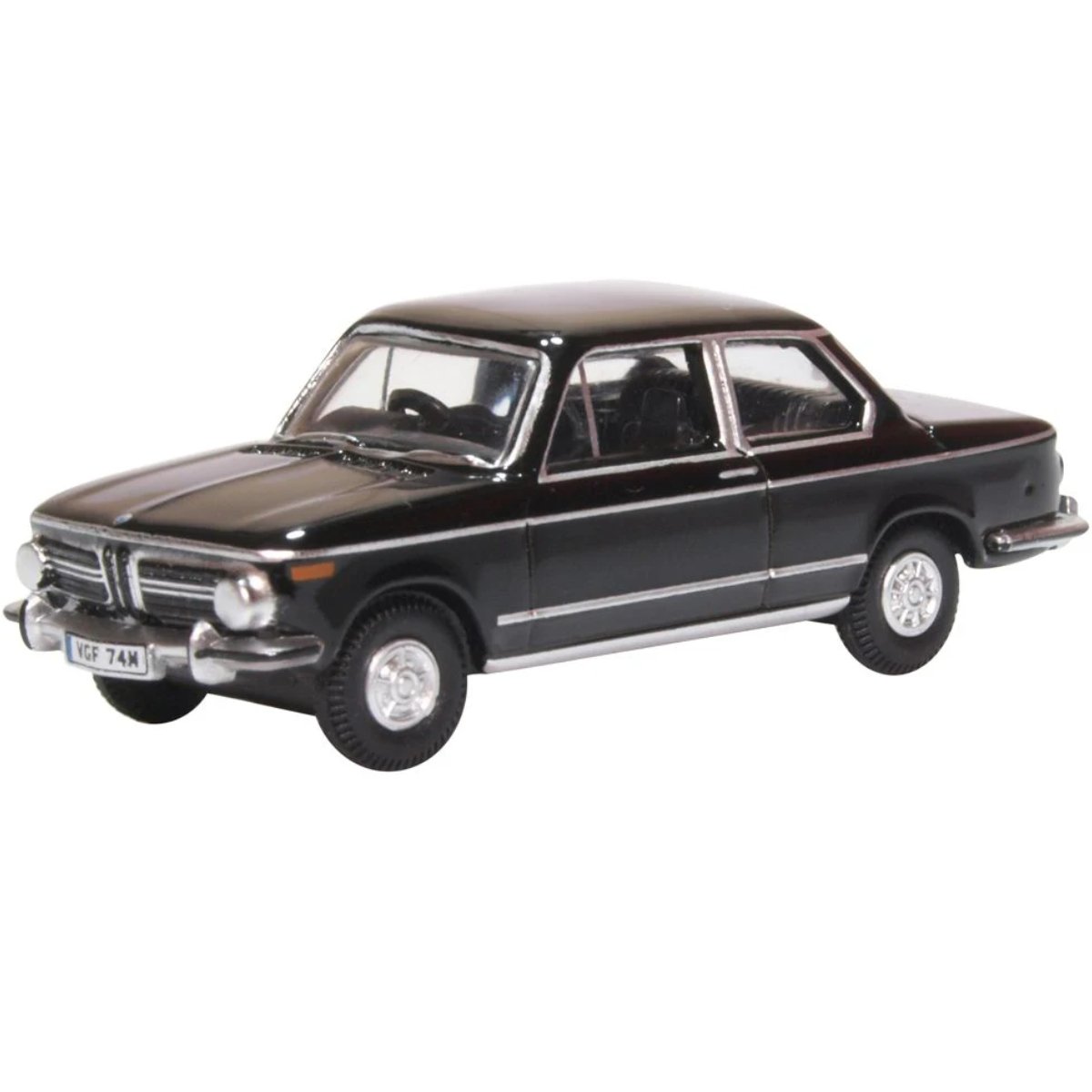 Oxford Diecast 76BM02004 BMW 2002 Black - Phillips Hobbies