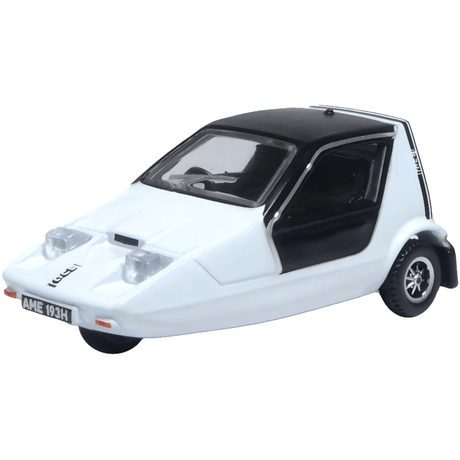 Oxford Diecast 76BUG002 Bond Bug White - 1:76 Scale Model - Phillips Hobbies