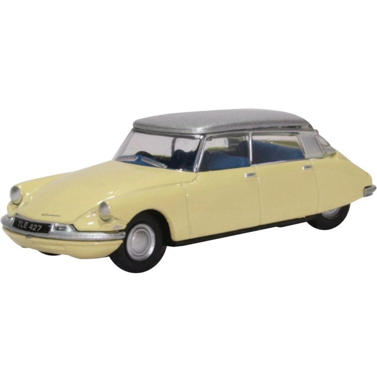 Oxford Diecast 76CDS006 Citroen DS19 Jonquil Yellow & Silver - Phillips Hobbies