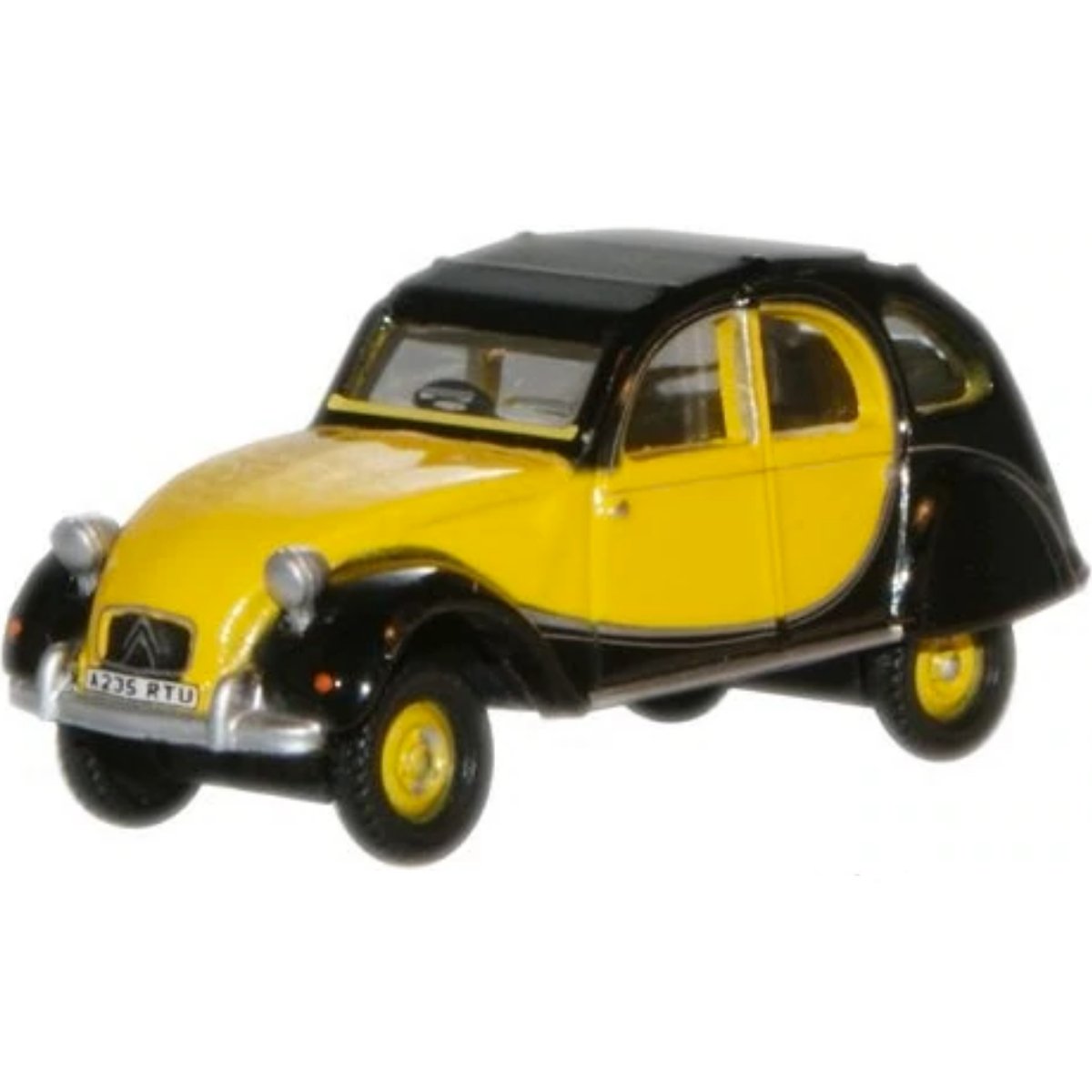 Oxford Diecast 76CT002 Charleston Yellow Black Citroen 2CV - Phillips Hobbies